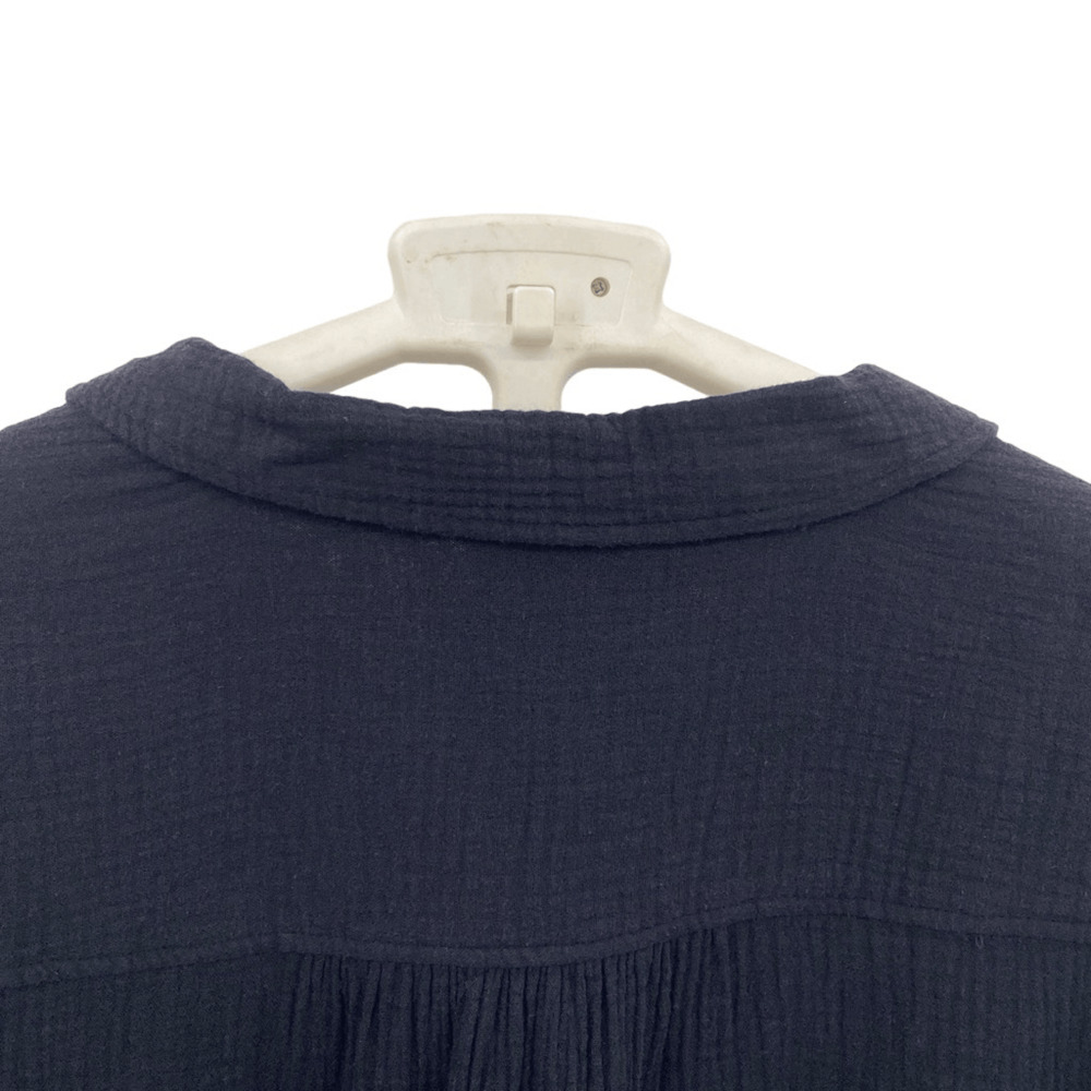 1. State Black Cotton Collared Split Neck Long Sl… - image 7